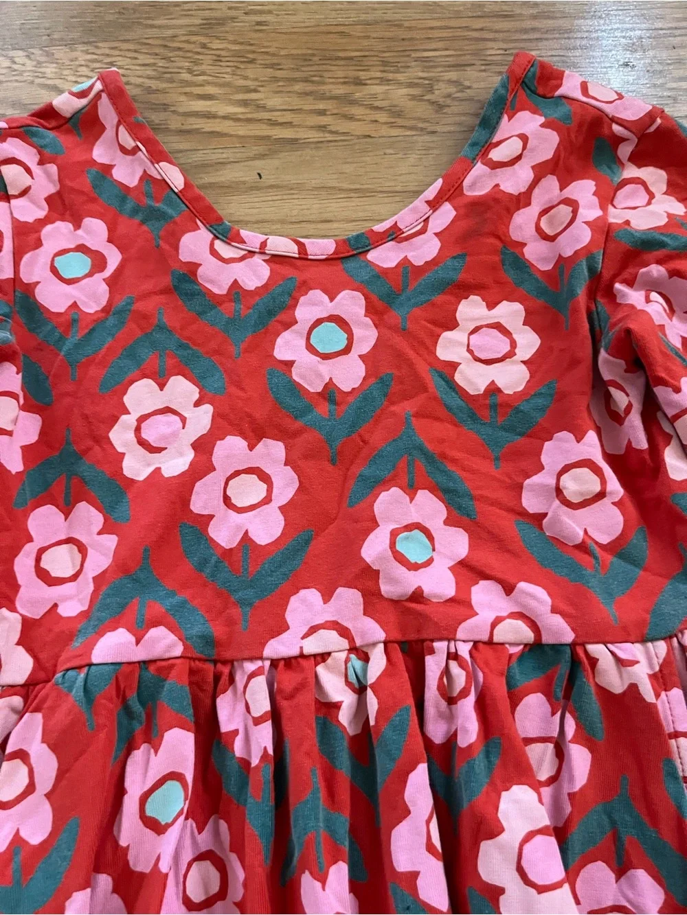 Hanna Andersson Red Floral Long-Sleeve Dress - Picture 3 of 6